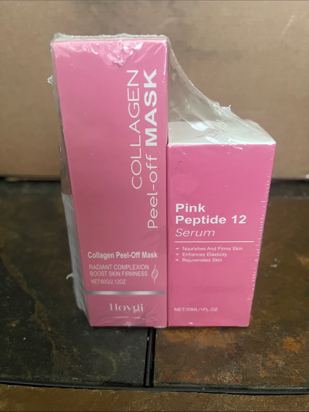 Pink Peptide 12 Serum & Collagen Peel-Off Mask - Pink NWT